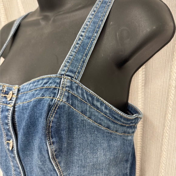 Hollister Blue Denim Mini Dress with Adjustable Straps‎ Size S - Picture 2 of 9